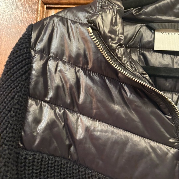 Varley $228 Daines Half-Zip Combination Knit Quilted Pullover Black S P2P 19-21” - Picture 7 of 16